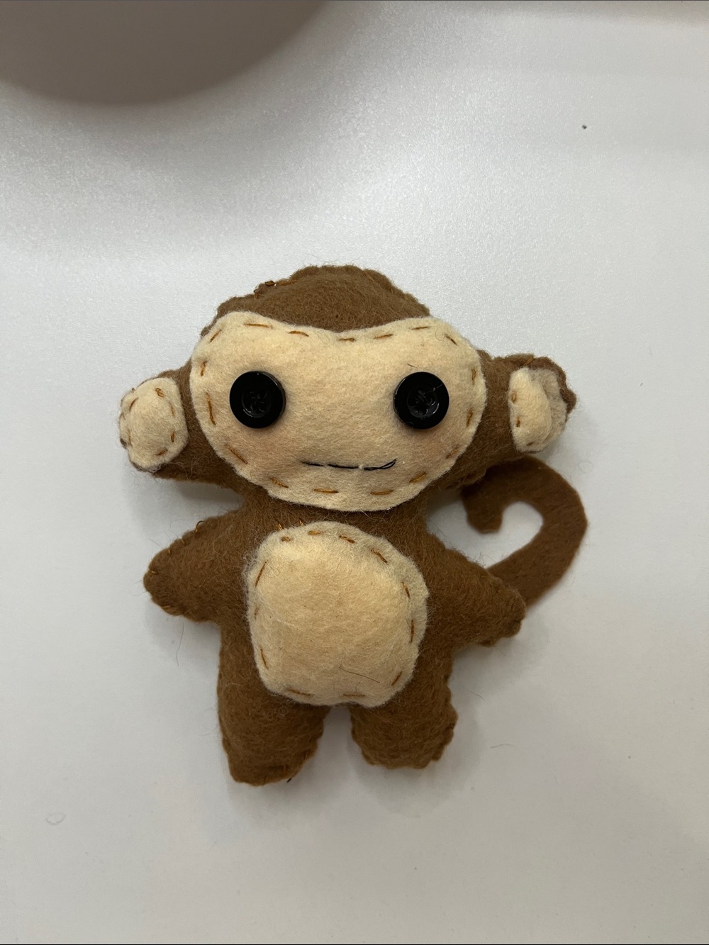 handmade/hand sewn monkey with button eyes 🐵💗